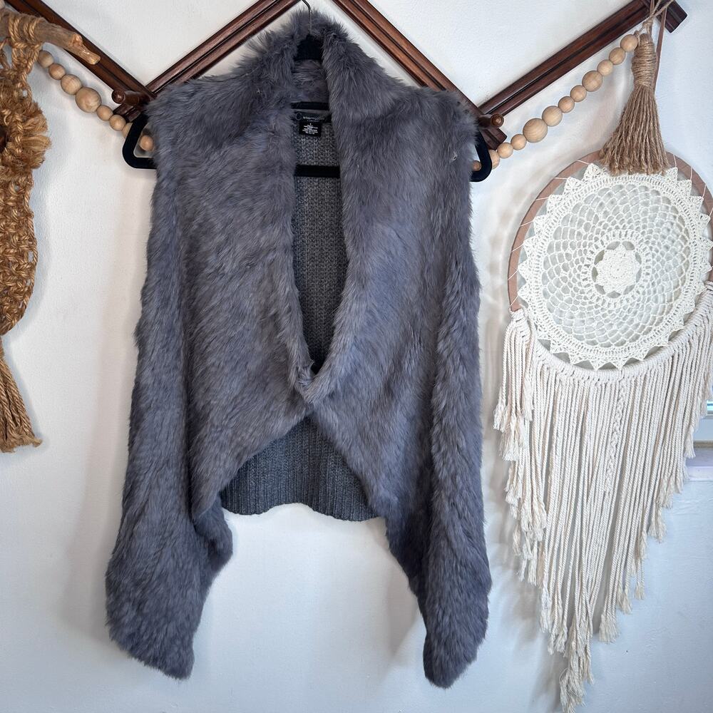 C By Bloomingdales Rabbit Fur Cashmere Knit Vest